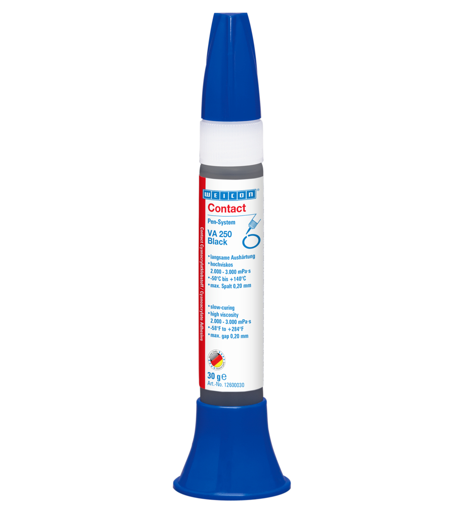 VA 250 Black 氰基丙烯酸酯粘合剂 | instant adhesive with high viscosity, rubber-filled