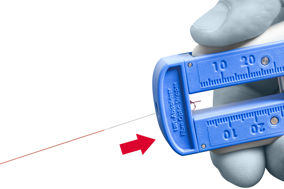 光纤剥线钳 | for stripping fibre optic cables Ø 0,125 mm I precise work due to adjustable length stop from 5 - 45 mm