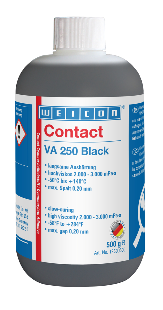 VA 250 Black 氰基丙烯酸酯粘合剂 | instant adhesive with high viscosity, rubber-filled