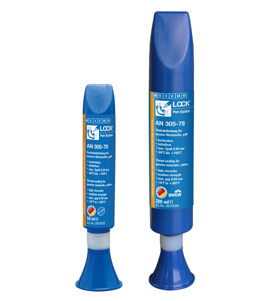 WEICON螺纹锁固胶 AN 305-78 | for passive materials, medium strength, with drinking water approval
