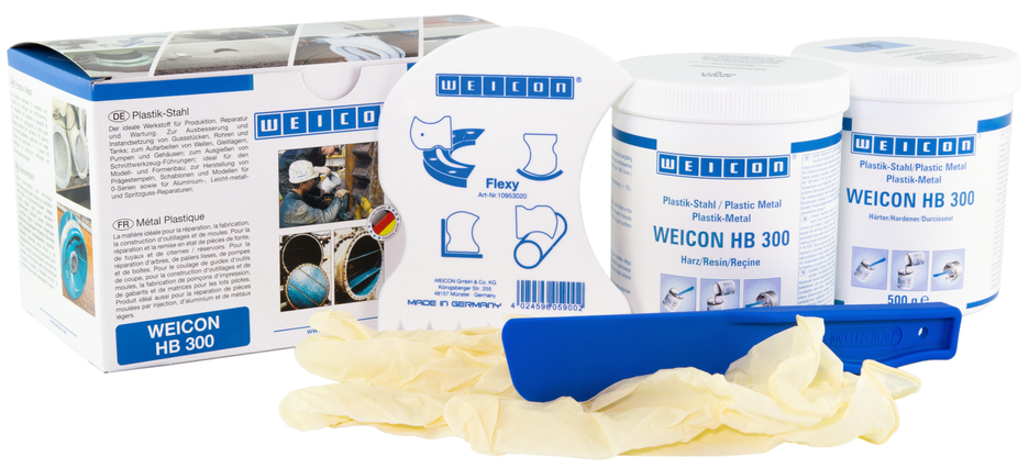 WEICON 耐高温钢铁修补剂 HB 300 | 用于维修与塑形的钢填充耐高温环氧树脂产品