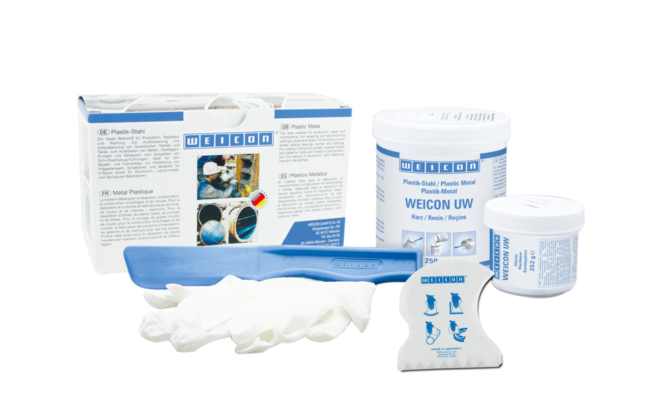 WEICON 耐水型修补剂 UW | mineral-filled epoxy resin system for repairs and moulding on wet surfaces