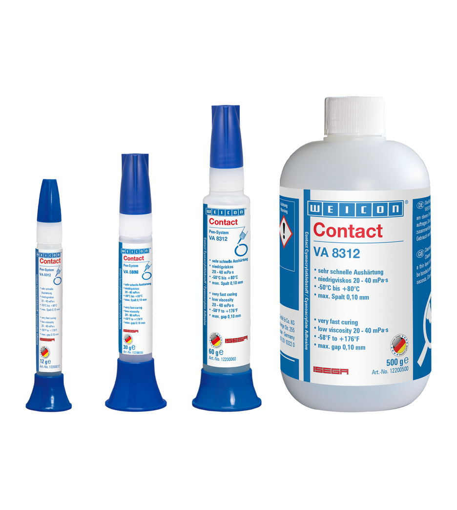 VA 8312 氰基丙烯酸酯粘合剂 | instant adhesive for the food sector as well as EPDM elastomers and rubber