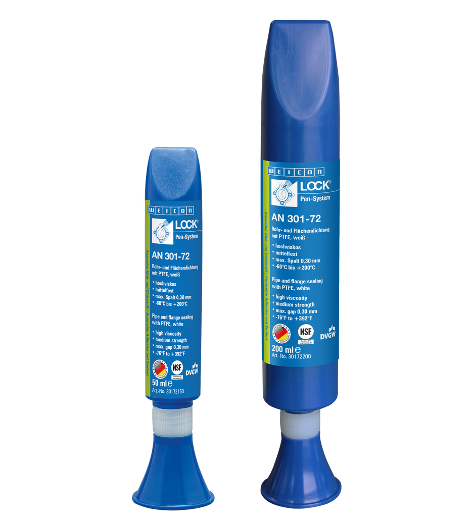 WEICON螺纹锁固胶 AN 301-72 | with PTFE, medium strength, high-temperature-resistant