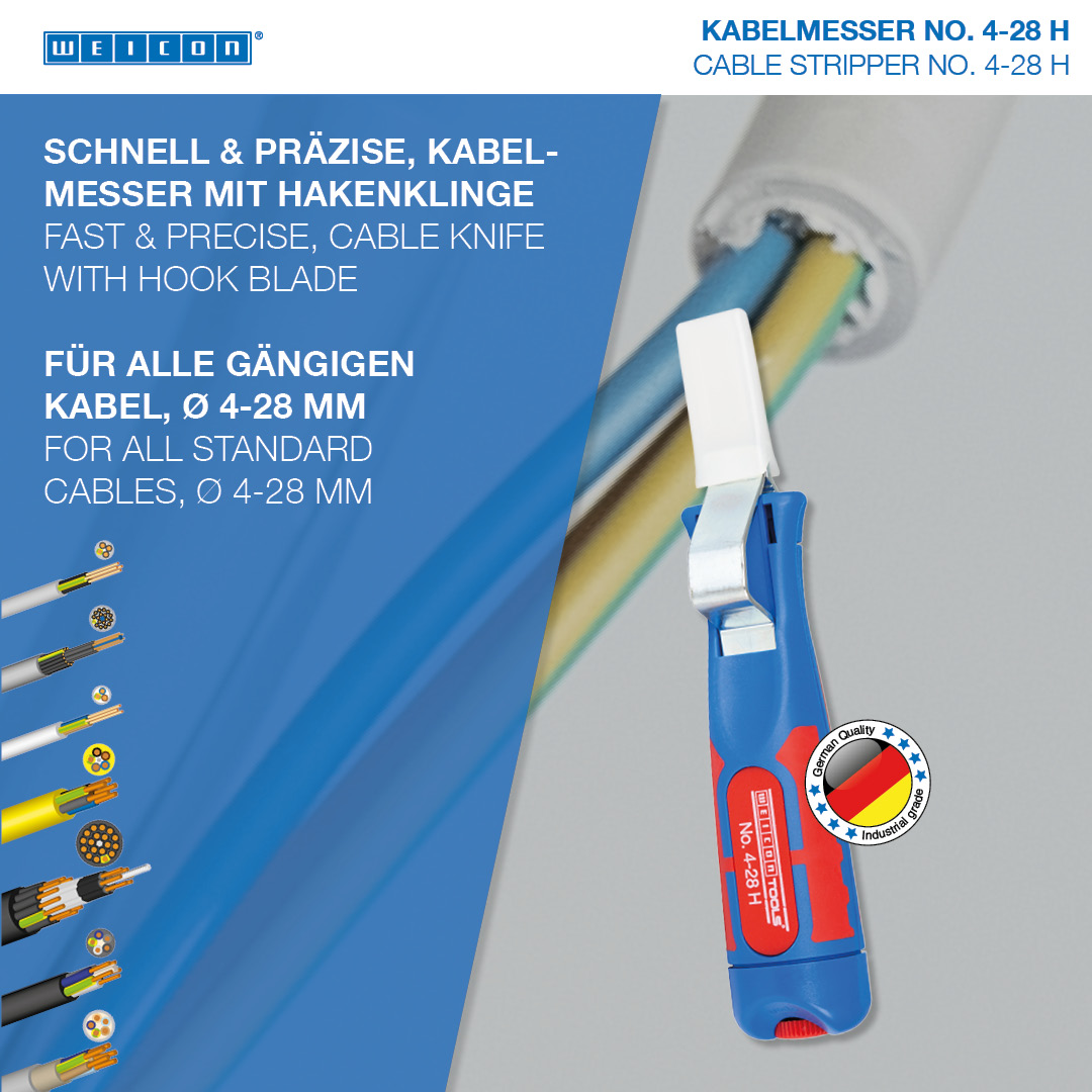 ‌电缆刀  No.4 - 28 H | with 2C handle including hook blade and protective cap, working range 4 - 28 mm Ø