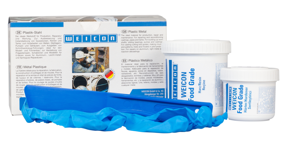 WEICON 食品级防腐型金属修补剂 B4LM | 铝填充环氧树脂产品，用作防磨损保护，食品级