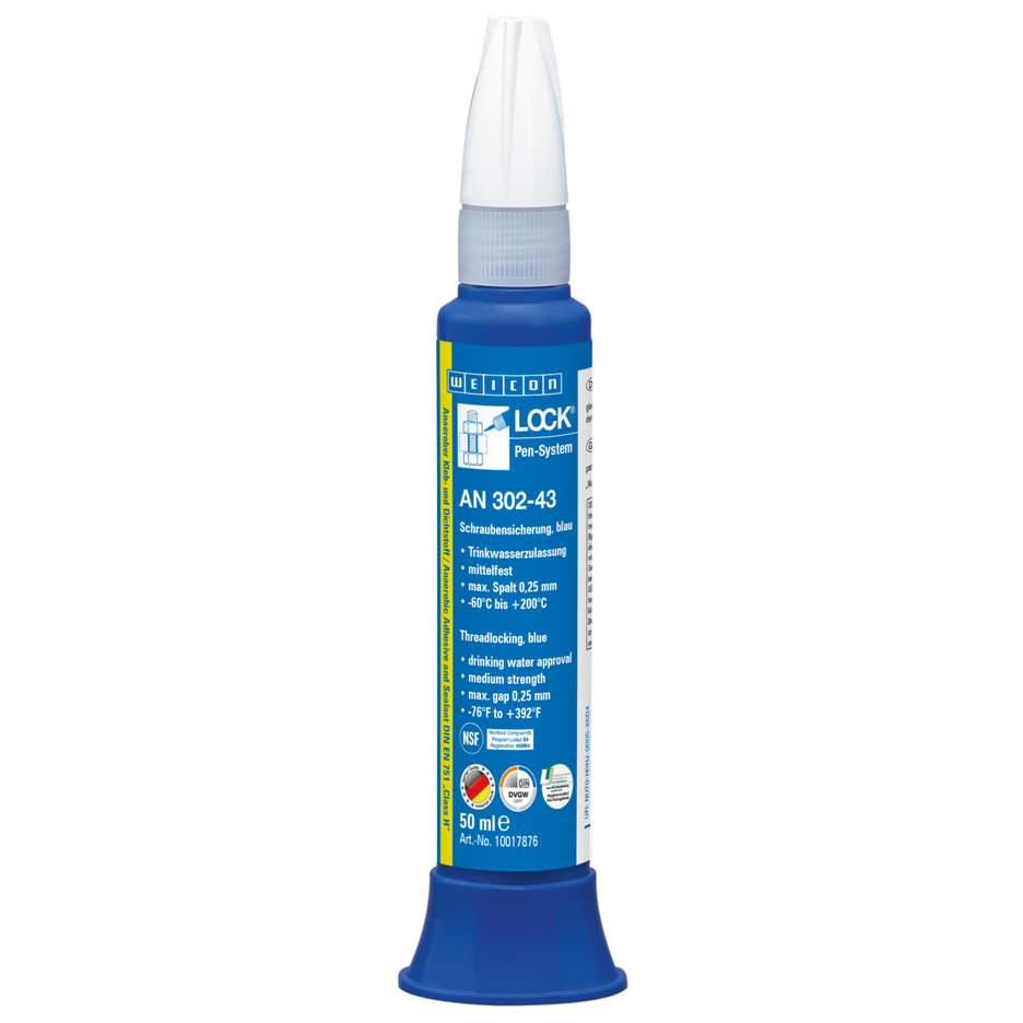 WEICON螺纹锁固胶 AN 302-43 | medium strength, higher viscosity, with drinking water approval