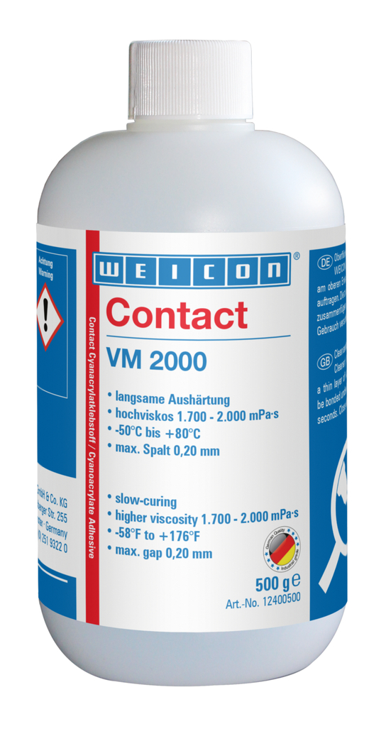 瞬间胶 VM 2000 氰基丙烯酸酯粘合剂 | 用于金属材料的高粘度瞬间胶