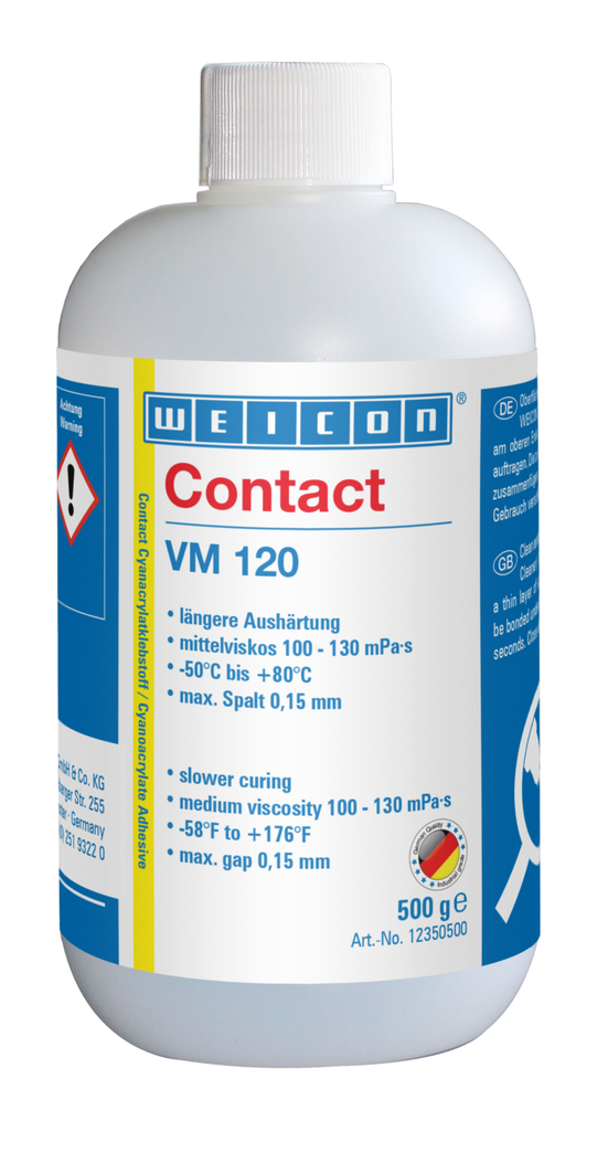 瞬间胶 VM 120 氰基丙烯酸酯粘合剂 | 适用于金属的中等粘度瞬间胶