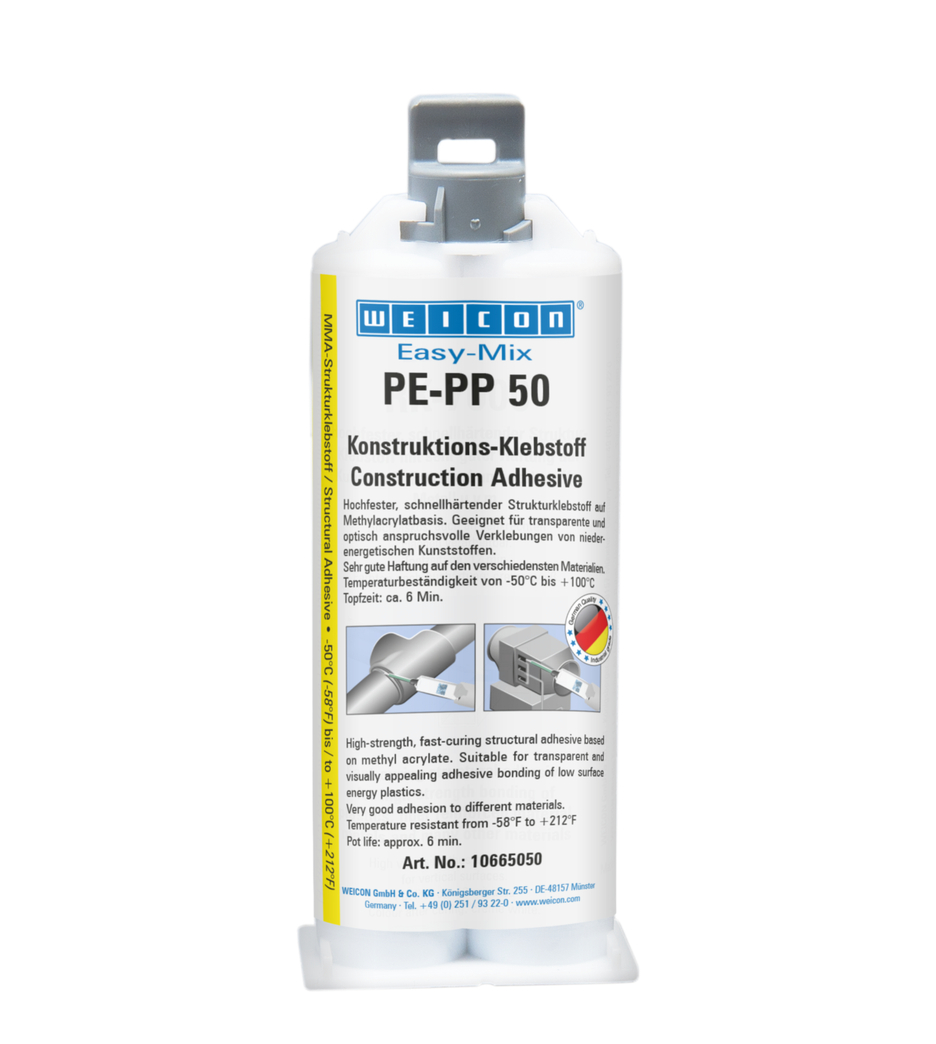 Easy-Mix 易混合型 PE-PP 50 | 专为特殊塑料研发的以丙烯酸甲酯为基材的结构胶