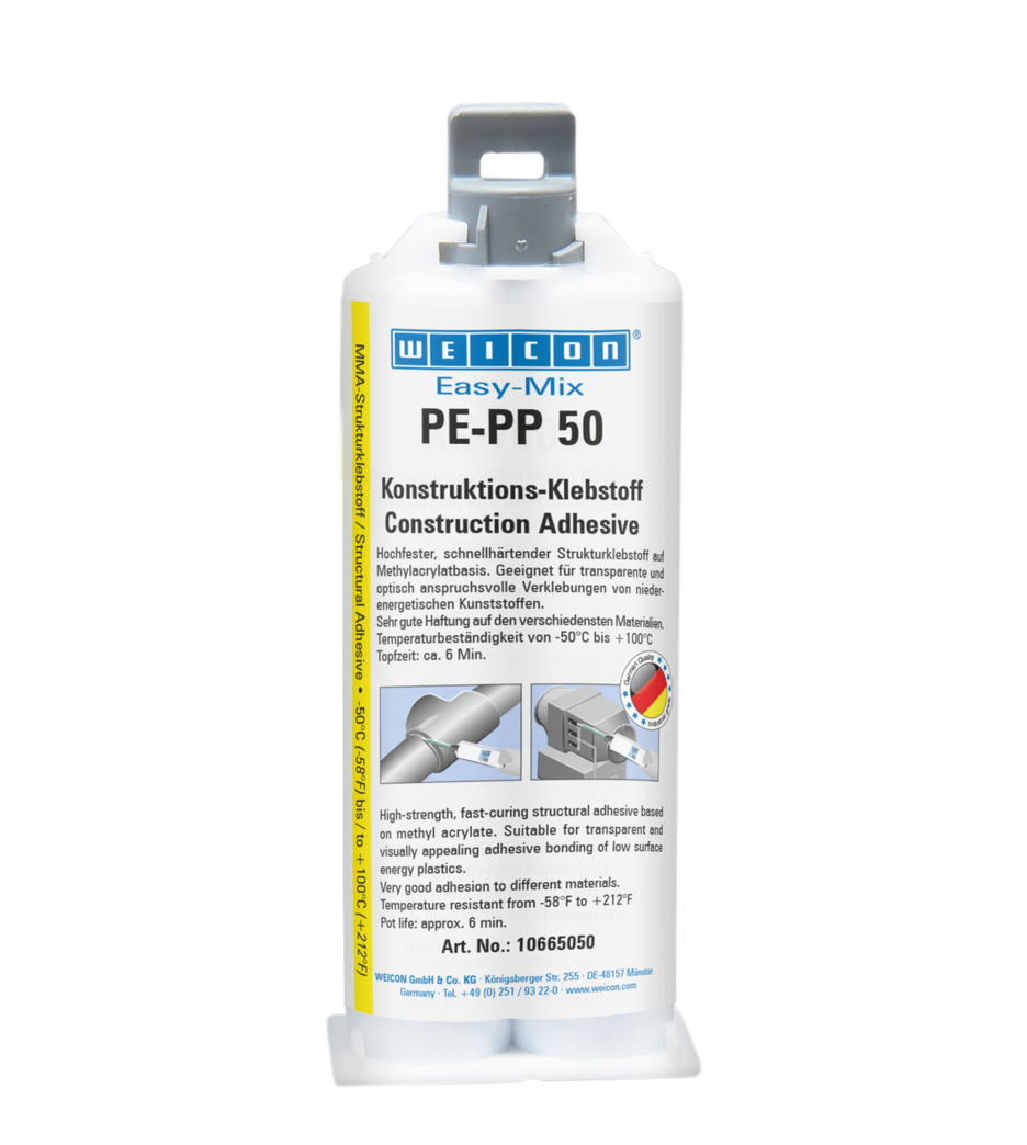 Easy-Mix 易混合型 PE-PP 50 | 专为特殊塑料研发的以丙烯酸甲酯为基材的结构胶