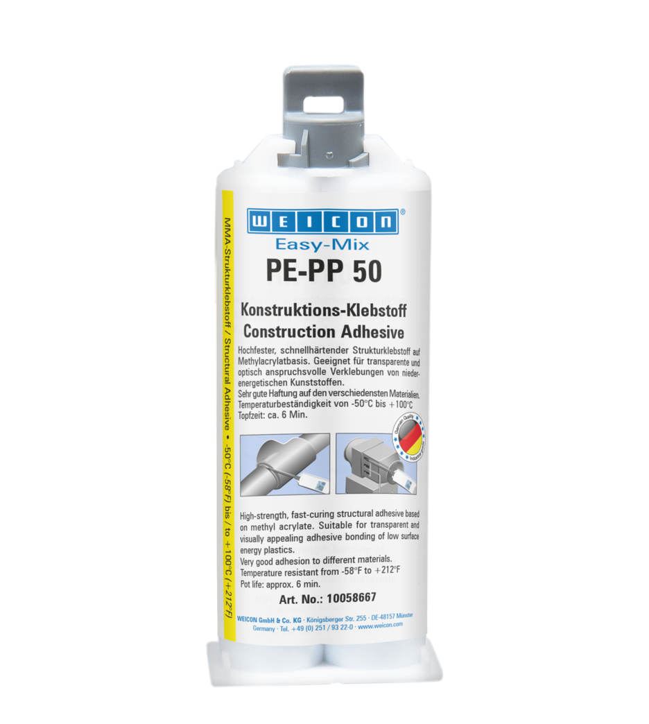 Easy-Mix 易混合型 PE-PP 50 | 专为特殊塑料研发的以丙烯酸甲酯为基材的结构胶