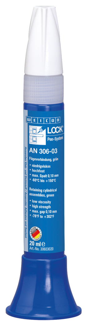 WEICON螺纹锁固胶 AN 306-03 | for bearings, shafts and bushes, high strength, low viscosity